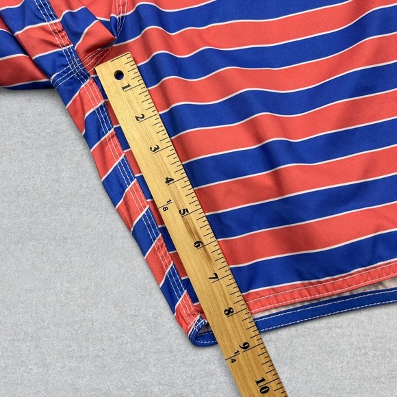 Johnnie O Swim Trunks Men's 2XL Blue Pink Striped Mesh Lined Surf Beach Travel - Picture 12 of 13